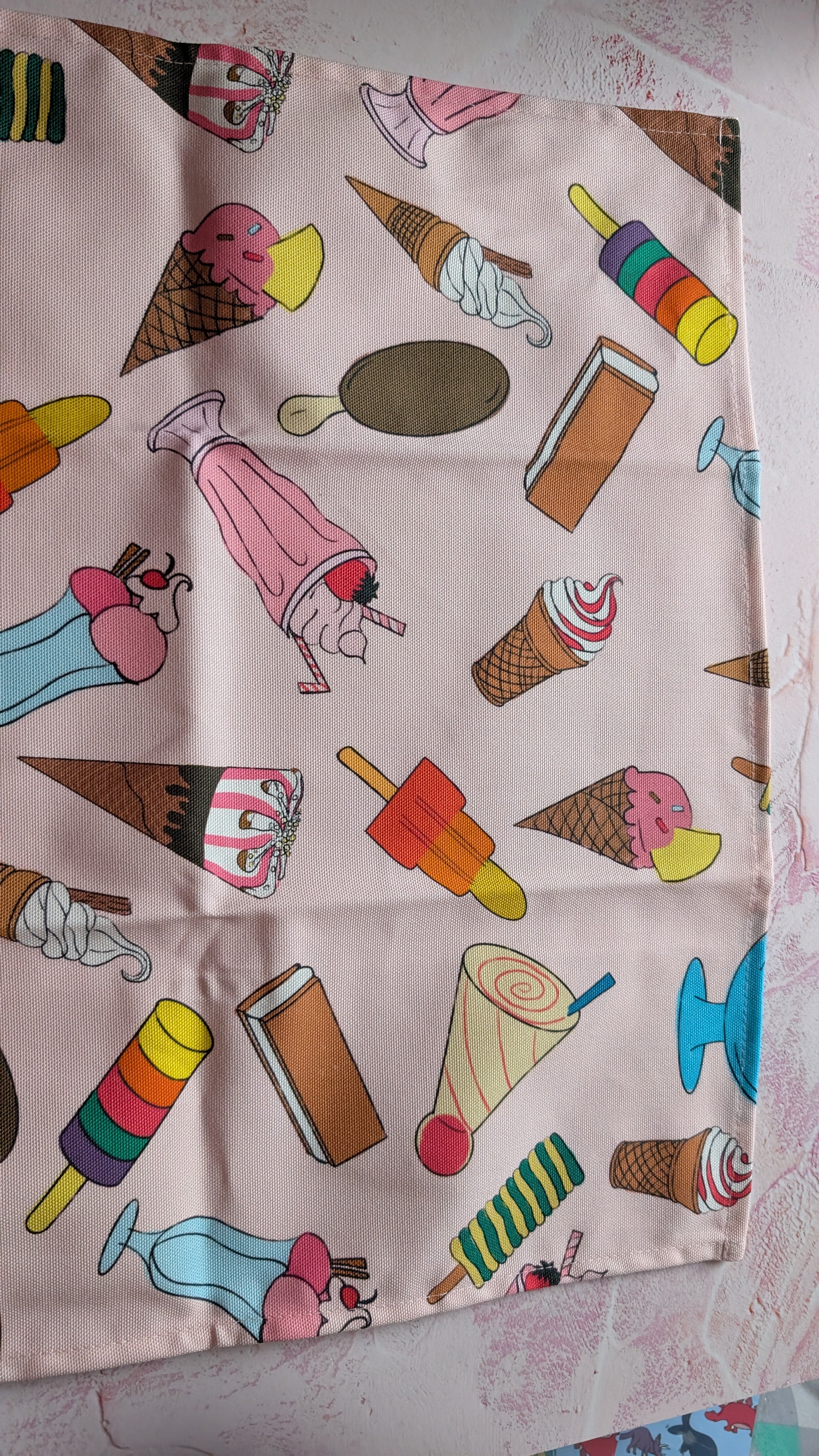 Pink Ice cream Pattern Cotton Tea Towel