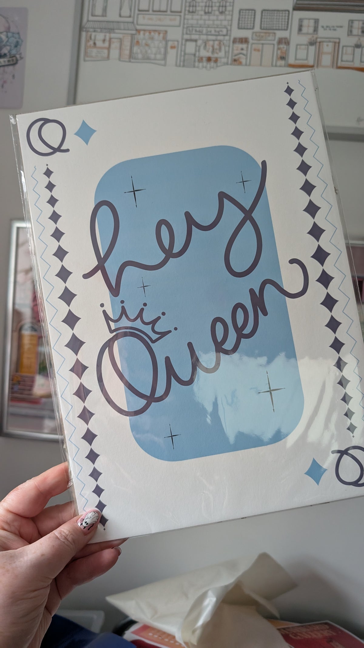 Hey Queen Playing Card Art Print