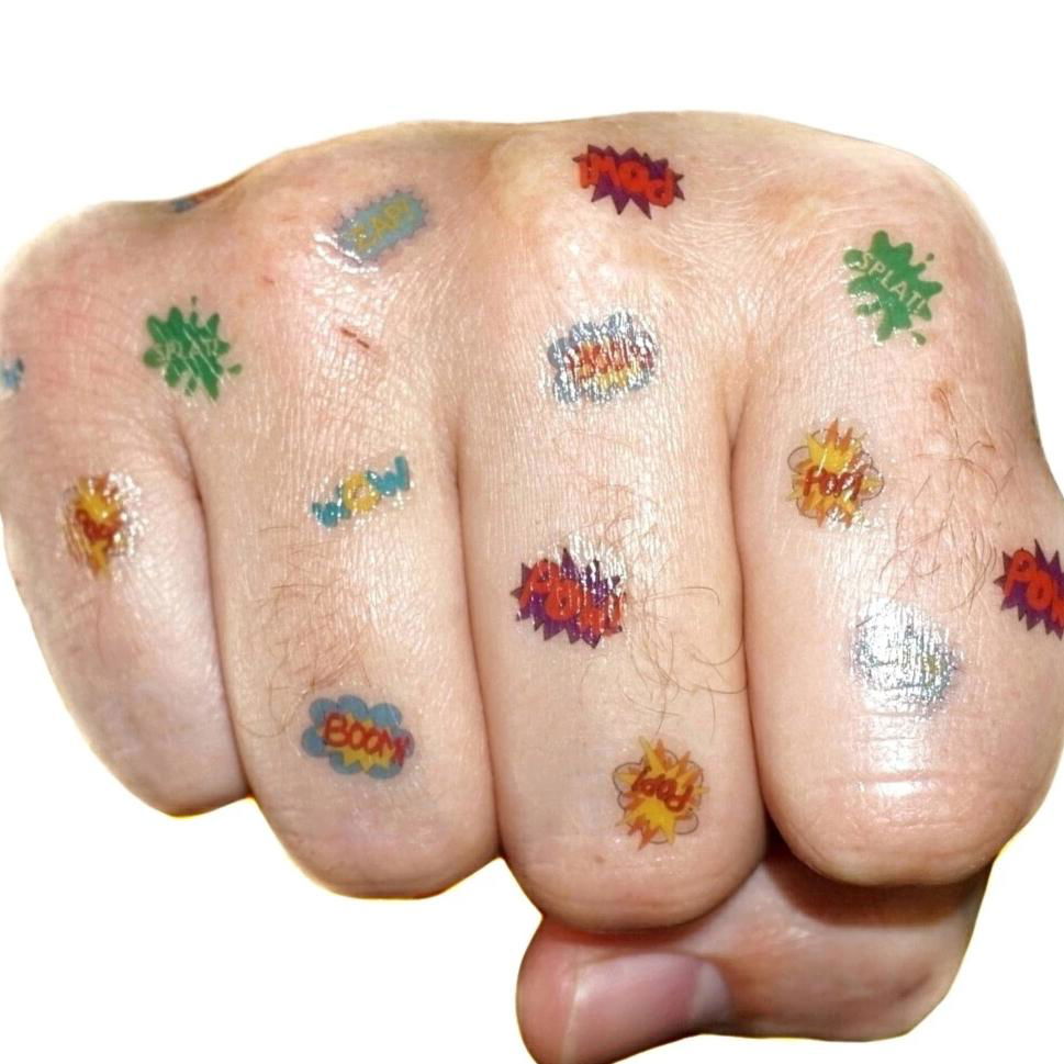 Pop Art Explosion Nail Tattoos - Fay Dixon Design