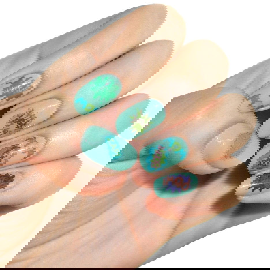 Pop Art Explosion Nail Tattoos - Fay Dixon Design