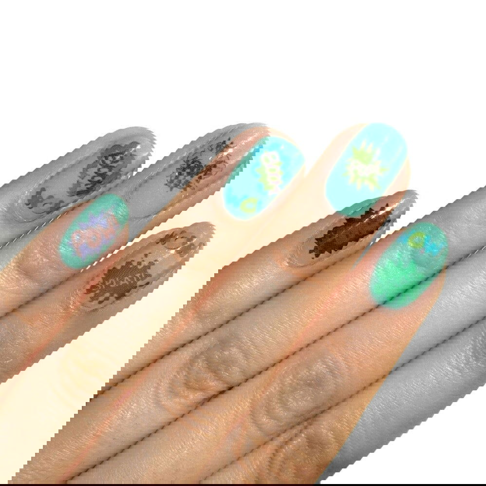 Pop Art Explosion Nail Tattoos - Fay Dixon Design