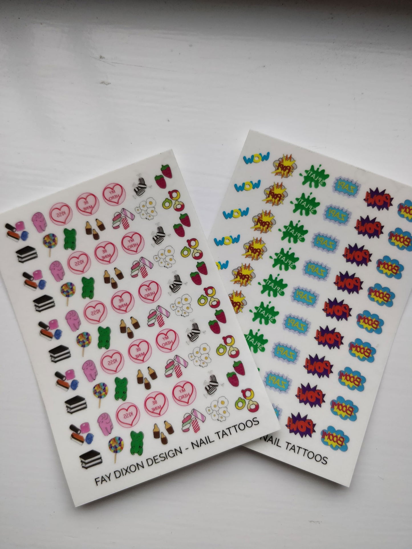 Pop Art Explosion Nail Tattoos - Fay Dixon Design