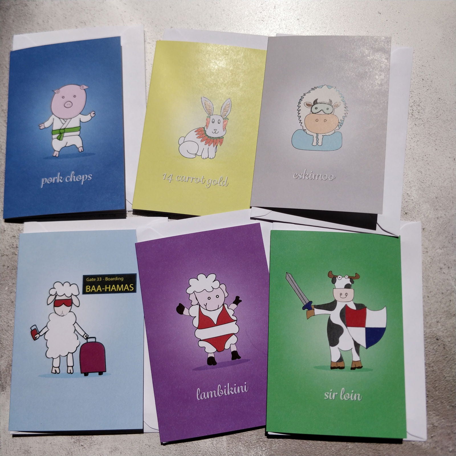 Pork Chops Greeting Card - Fay Dixon Design