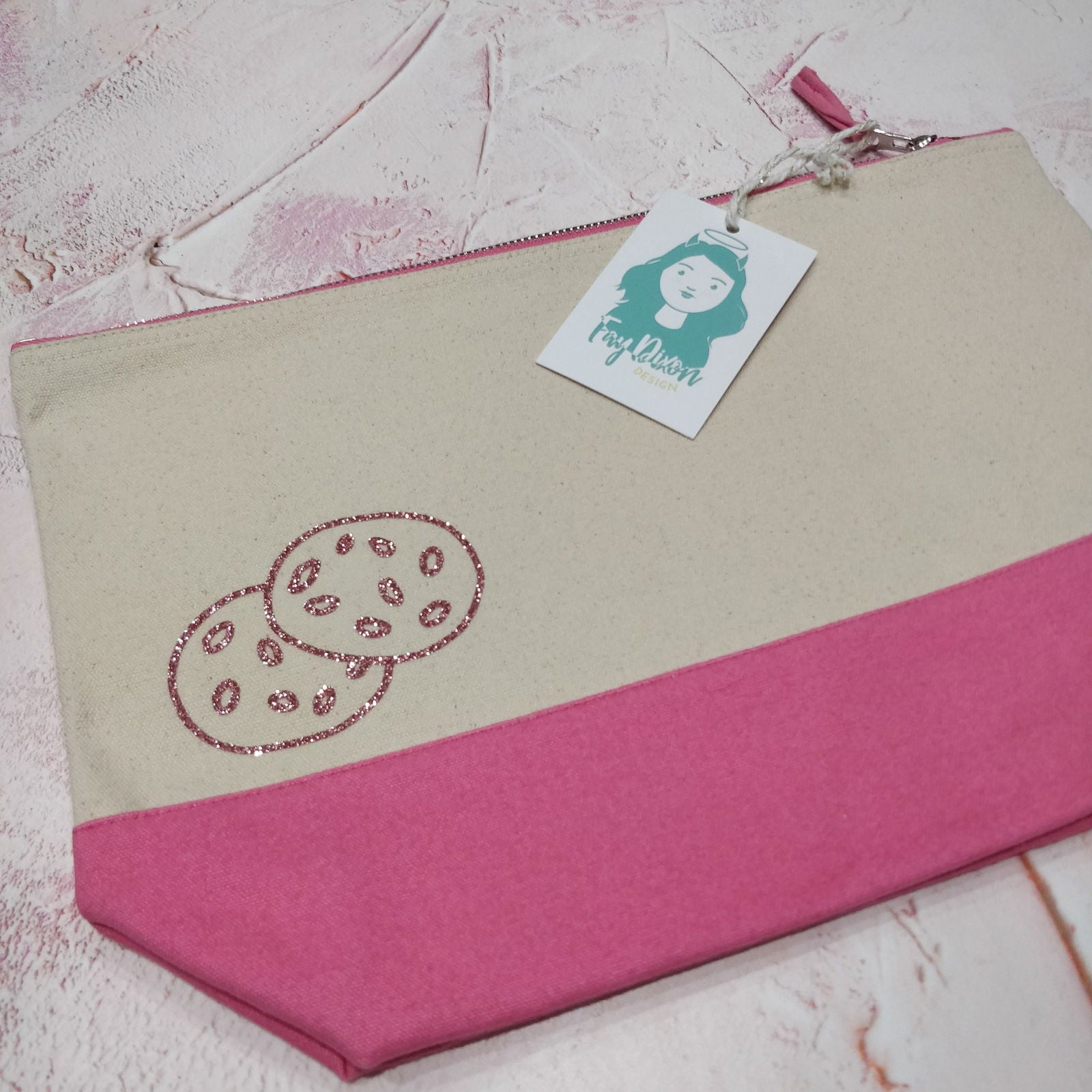 Romantic Walks to the Biscuit Aisle Cotton Pouch - Fay Dixon Design