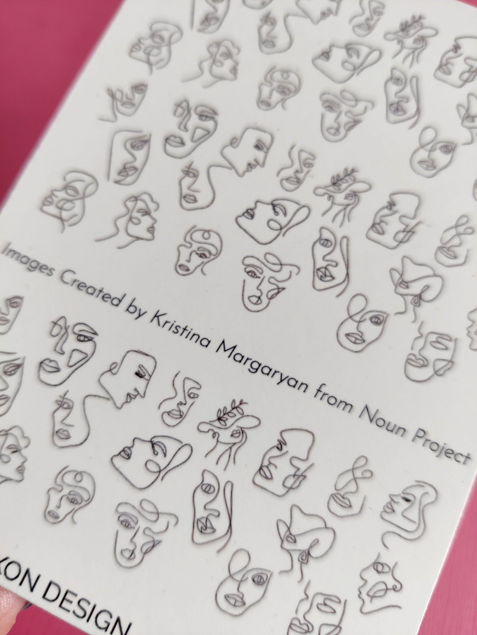 Single and Multiple facial lines Waterslide Nail Decals - Fay Dixon Design