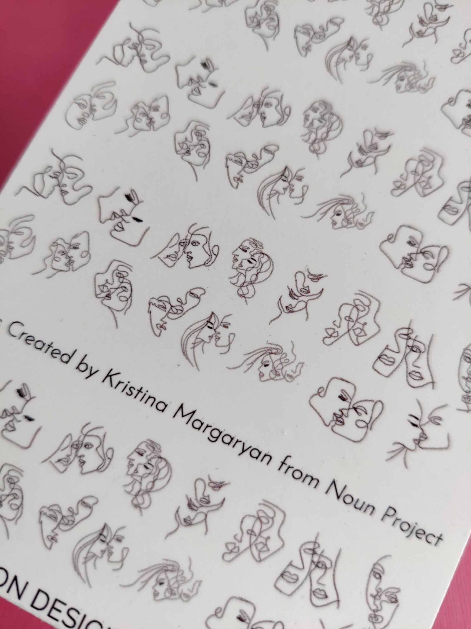 Single and Multiple facial lines Waterslide Nail Decals - Fay Dixon Design