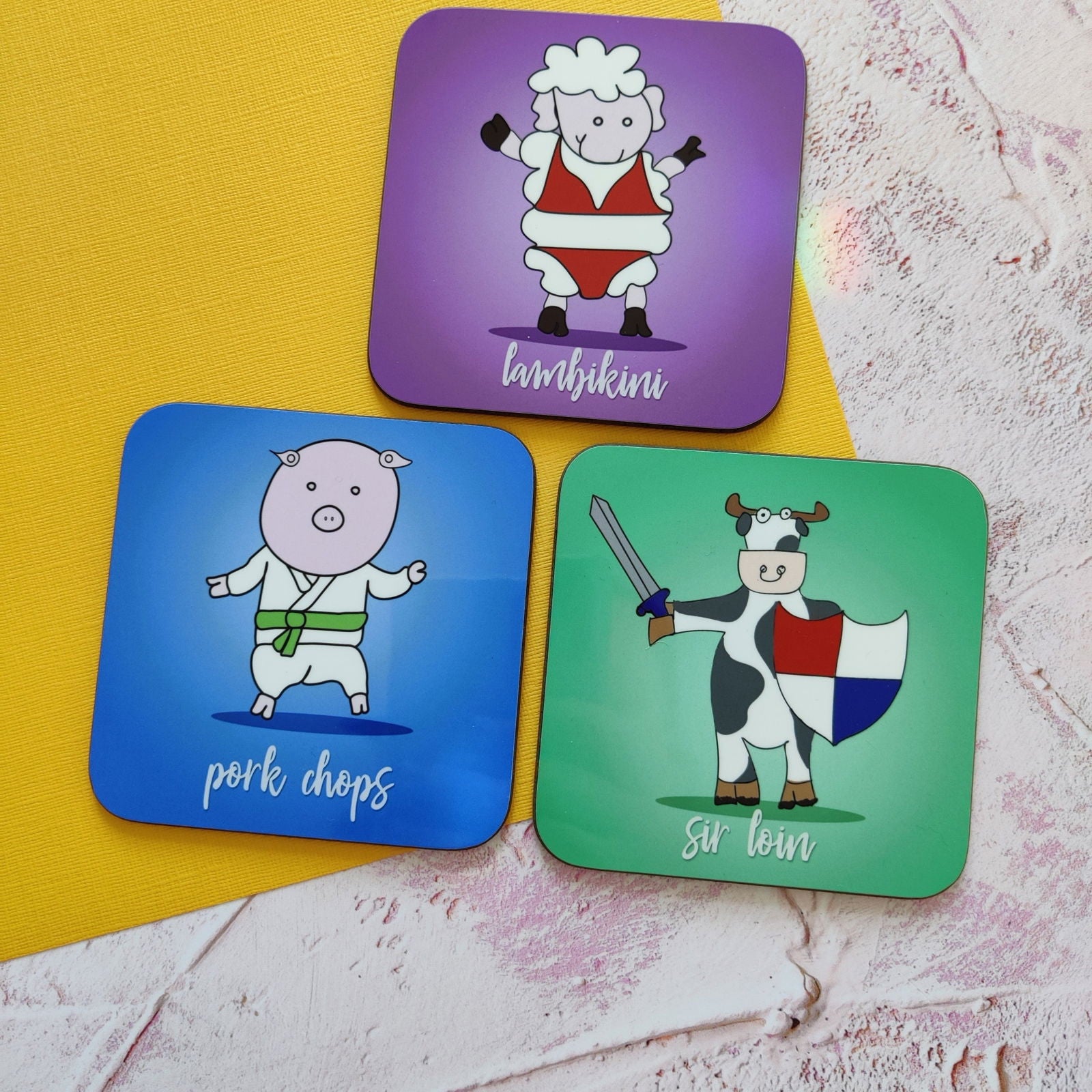 Sir Loin Illustrated Coaster - Fay Dixon Design