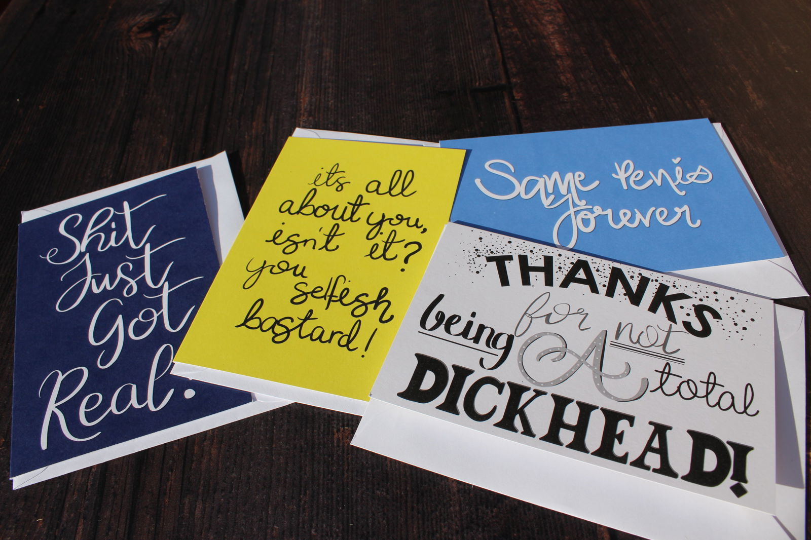 Thanks for not being a Total Dickhead Greeting Card - Fay Dixon Design