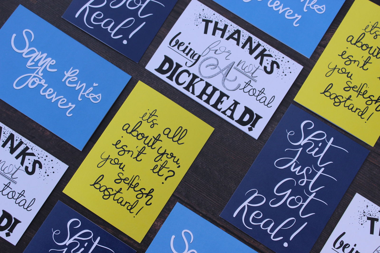 Thanks for not being a Total Dickhead Greeting Card - Fay Dixon Design