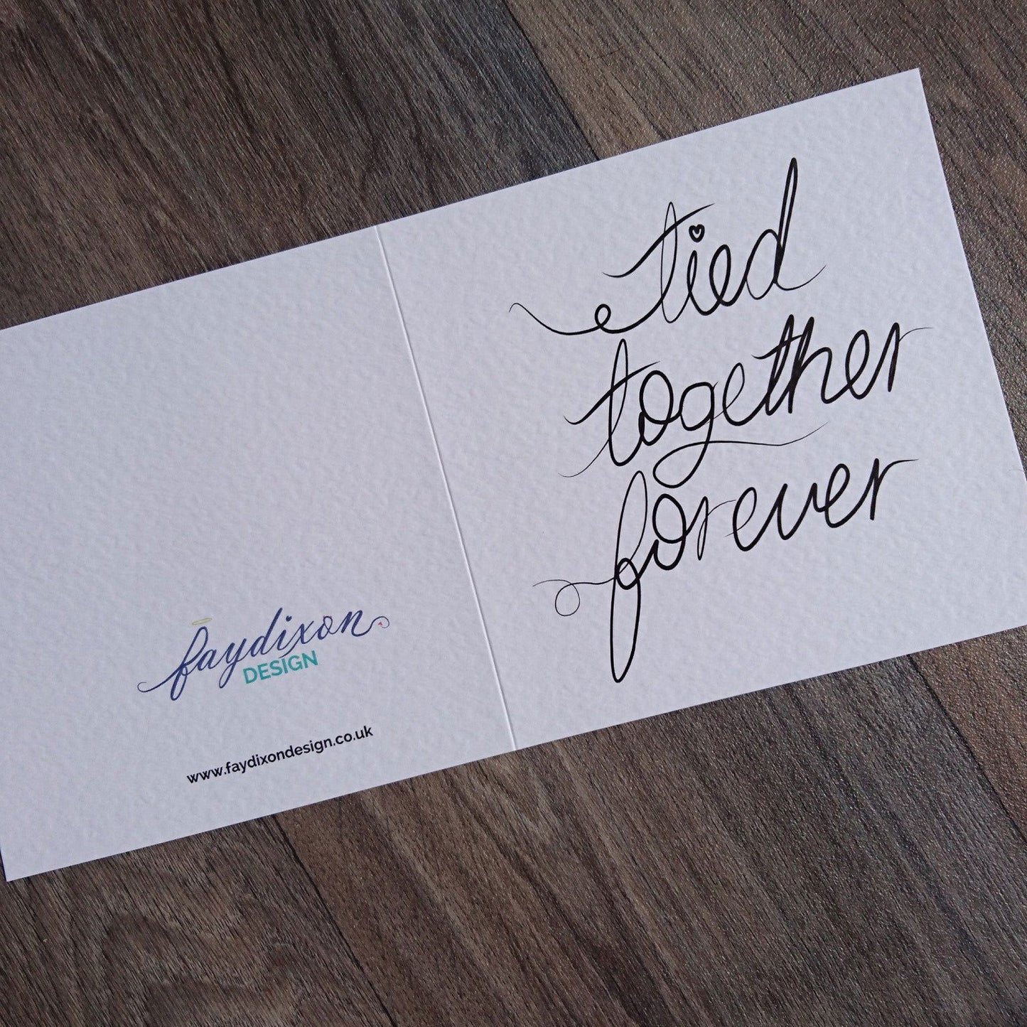 Tied Together Forever Printed Greeting Card - Fay Dixon Design