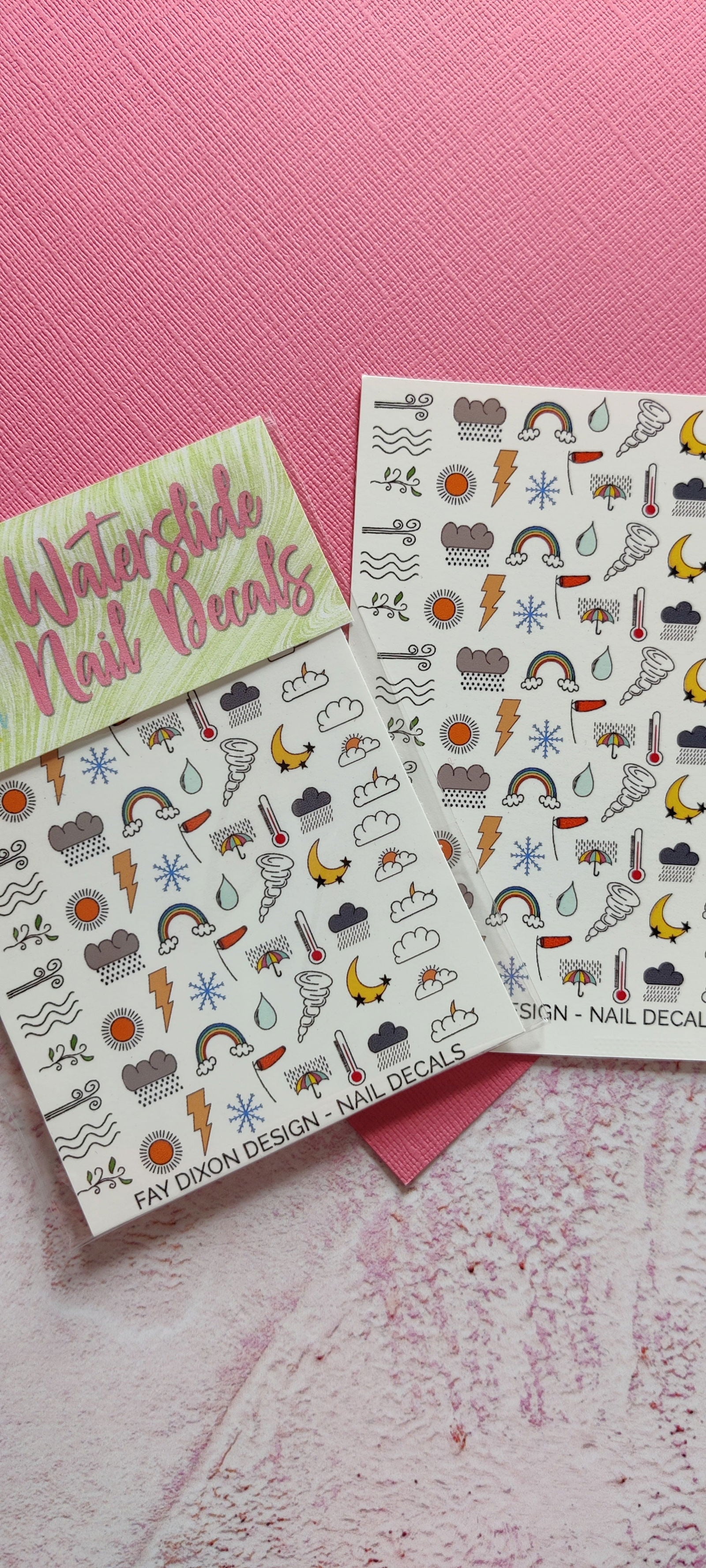 Weather Icons Waterslide Nail Decals - Fay Dixon Design