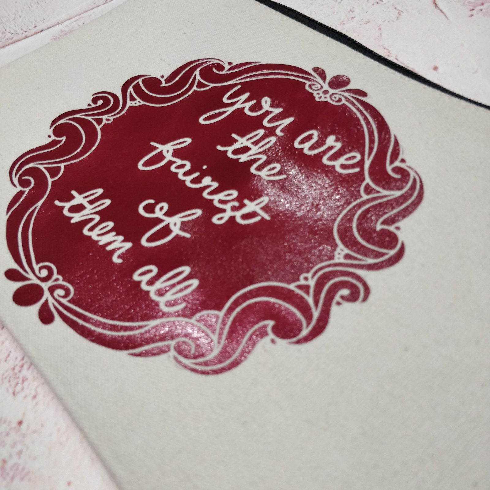 You are the fairest of them all Cotton Pouch with Wrist Strap - Fay Dixon Design