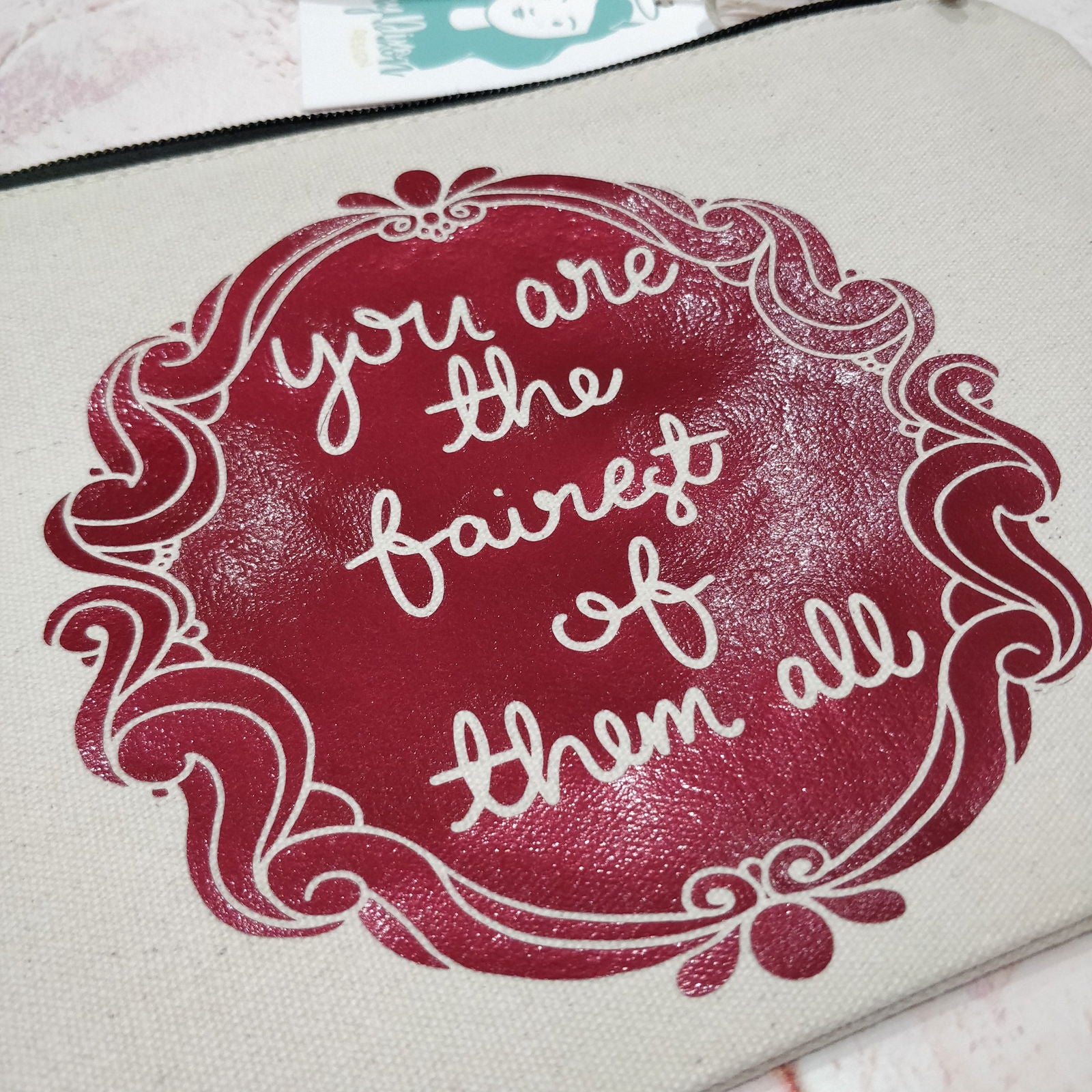 You are the fairest of them all Cotton Pouch with Wrist Strap - Fay Dixon Design