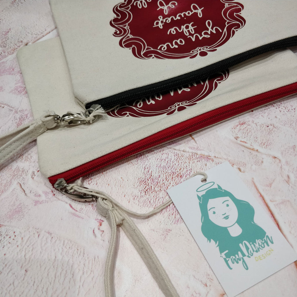 You are the fairest of them all Cotton Pouch with Wrist Strap - Fay Dixon Design