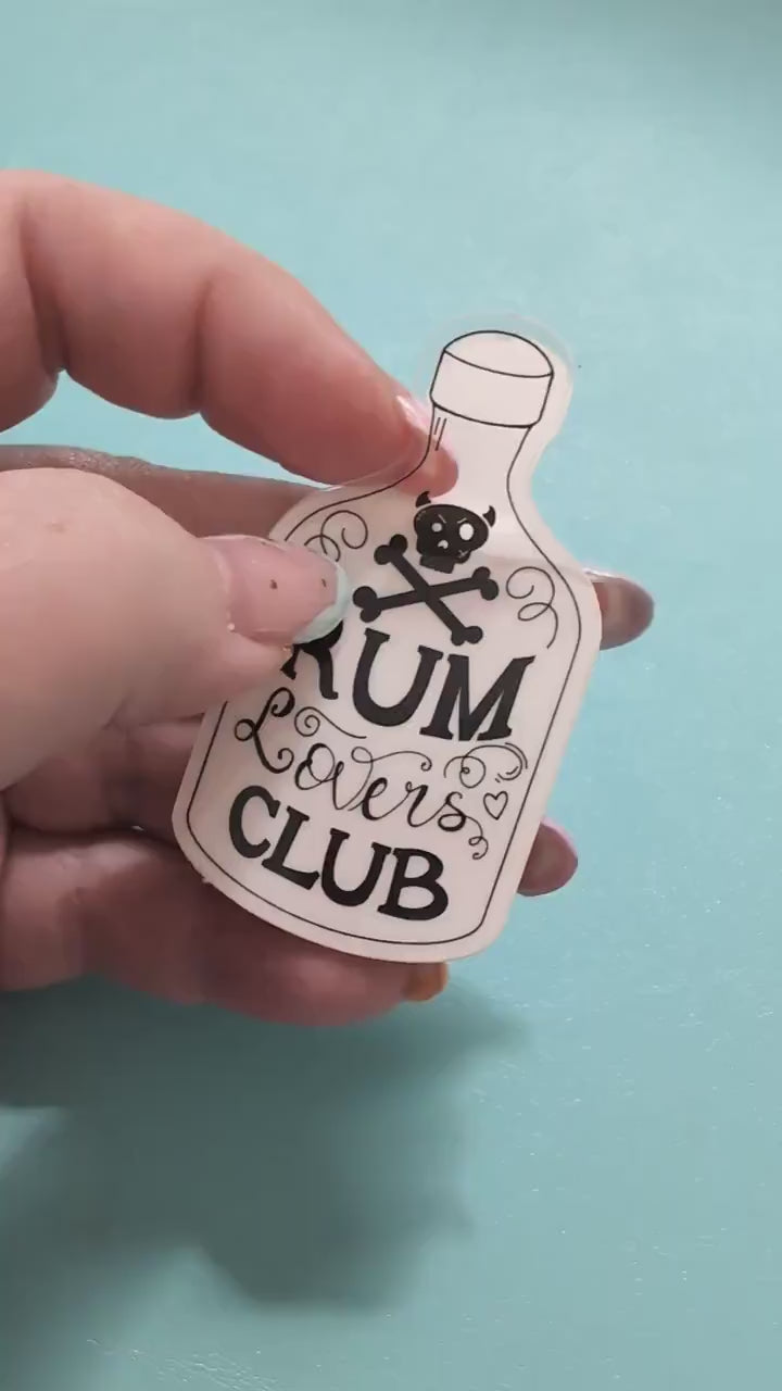Rum Lovers Club Transparent mini vinyl sticker