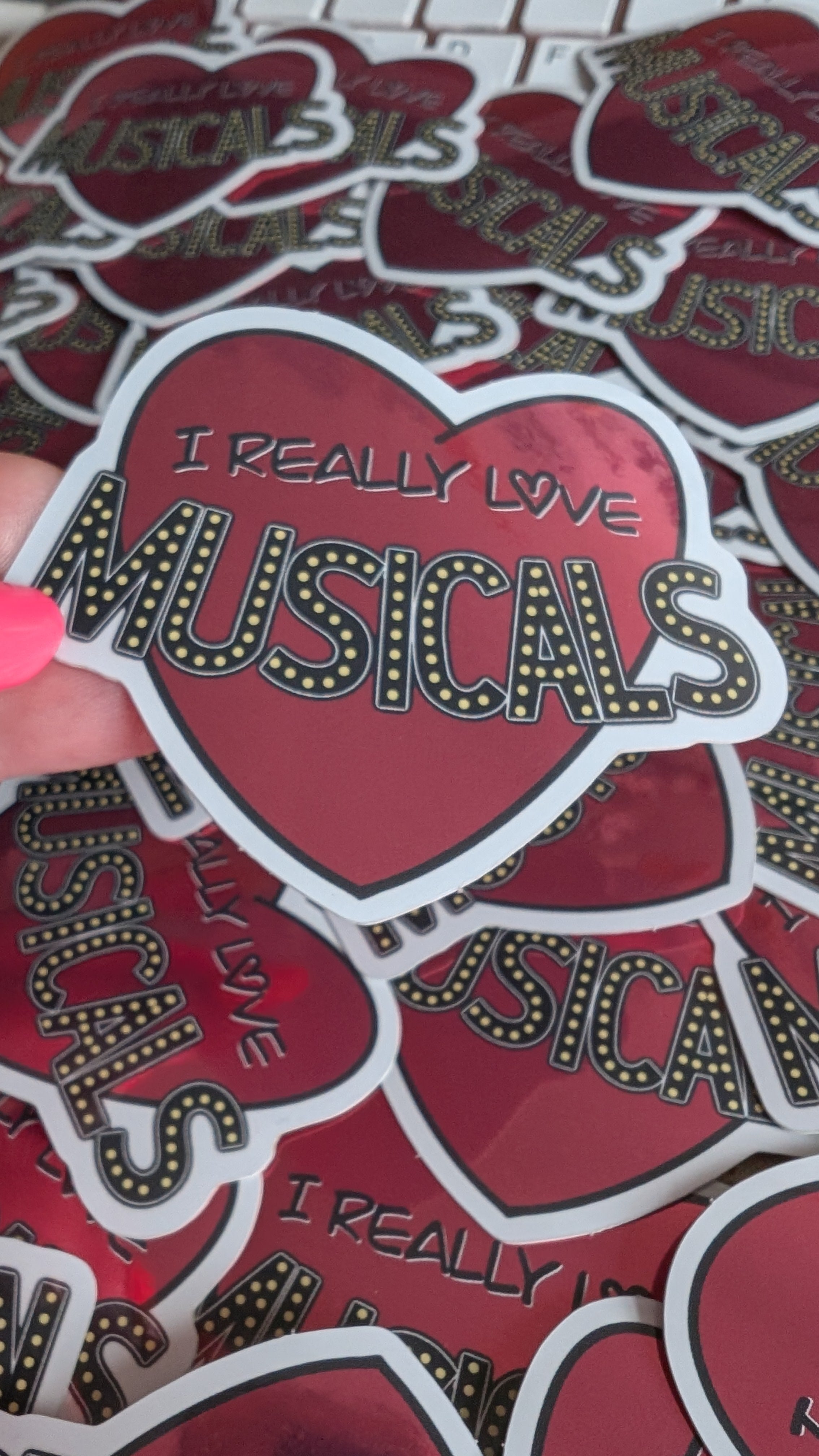 I really love musicals holographic Vinyl Sticker