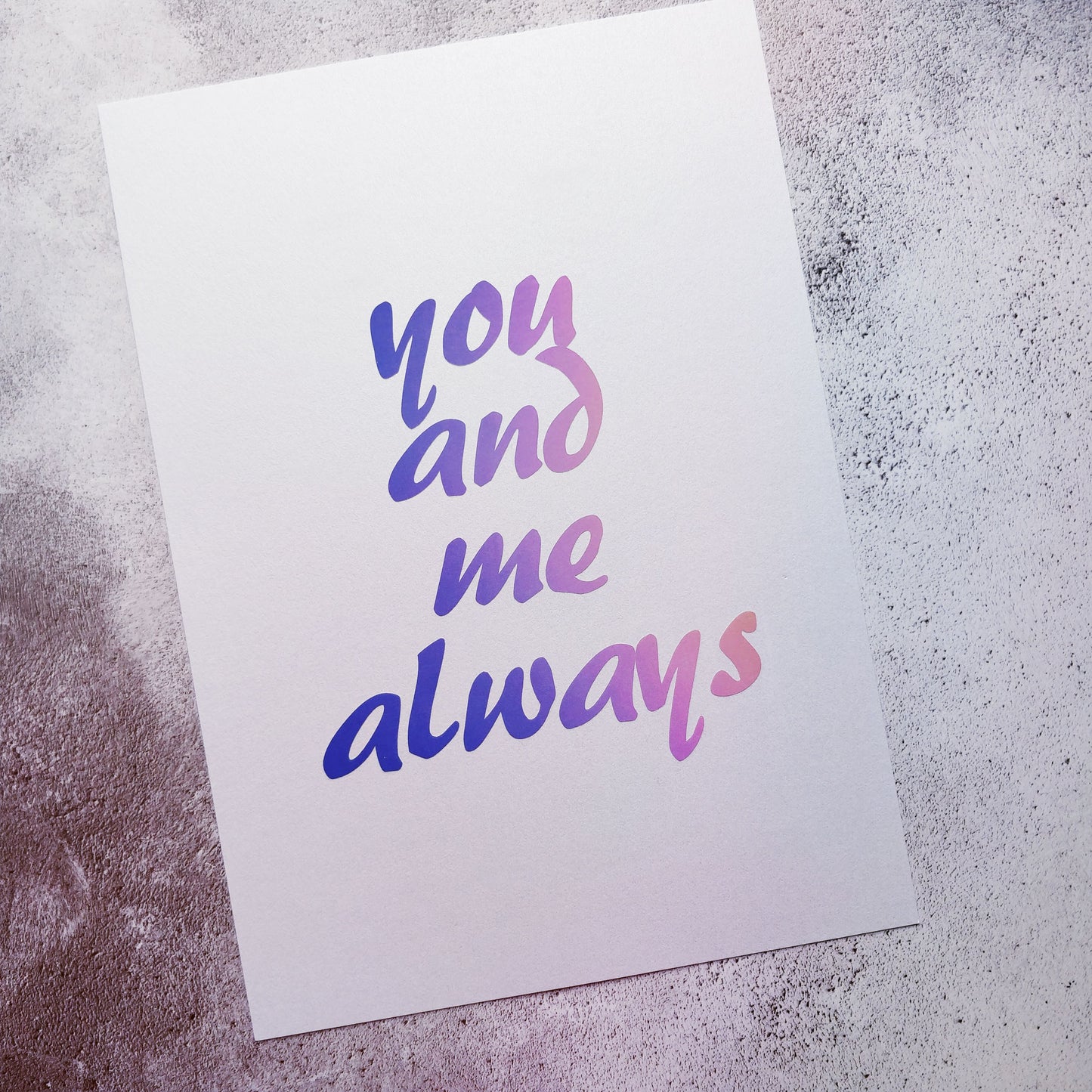 You and me always - A4 pearlescent Print - fay-dixon-design
