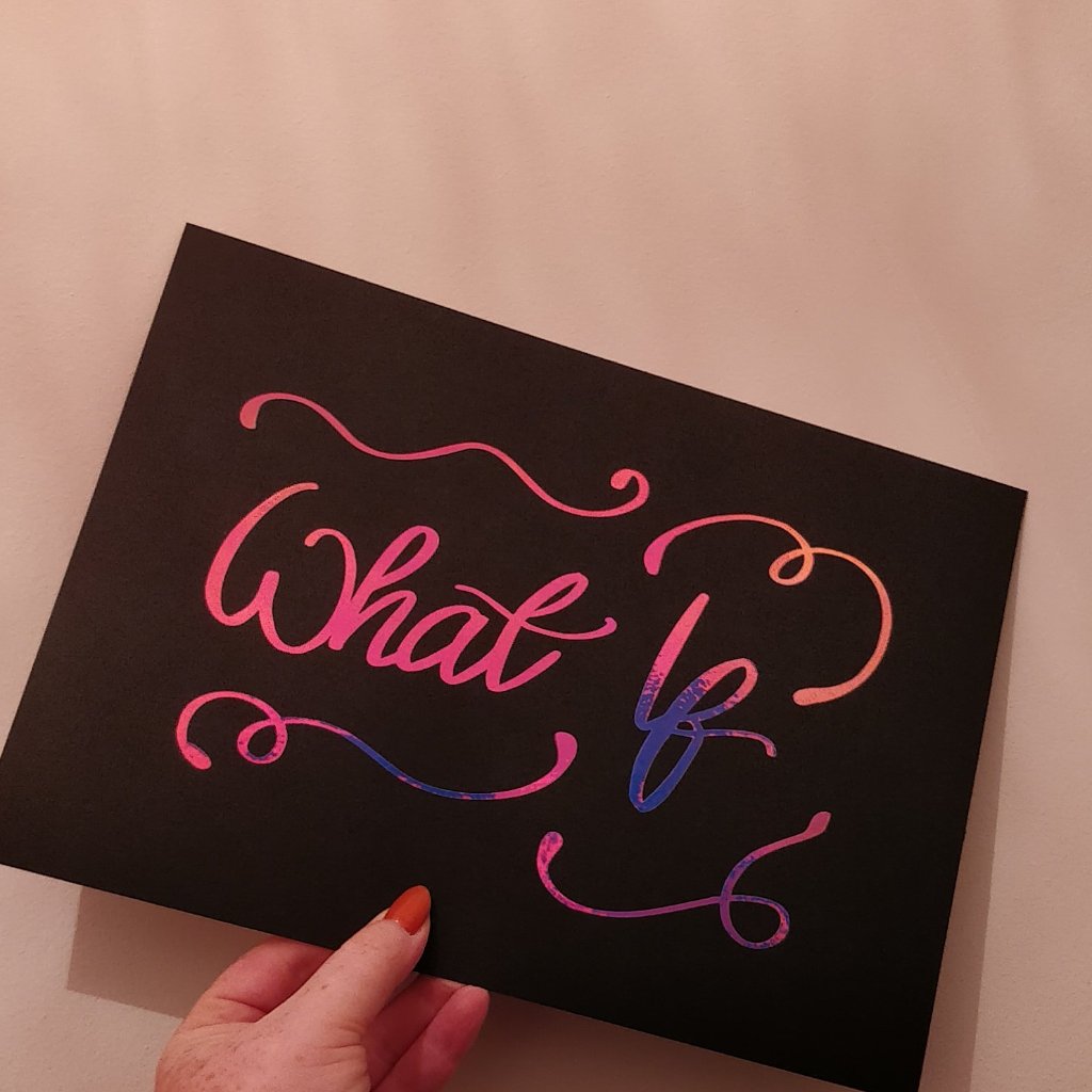 What If - A4 Black and Pink Print - fay-dixon-design