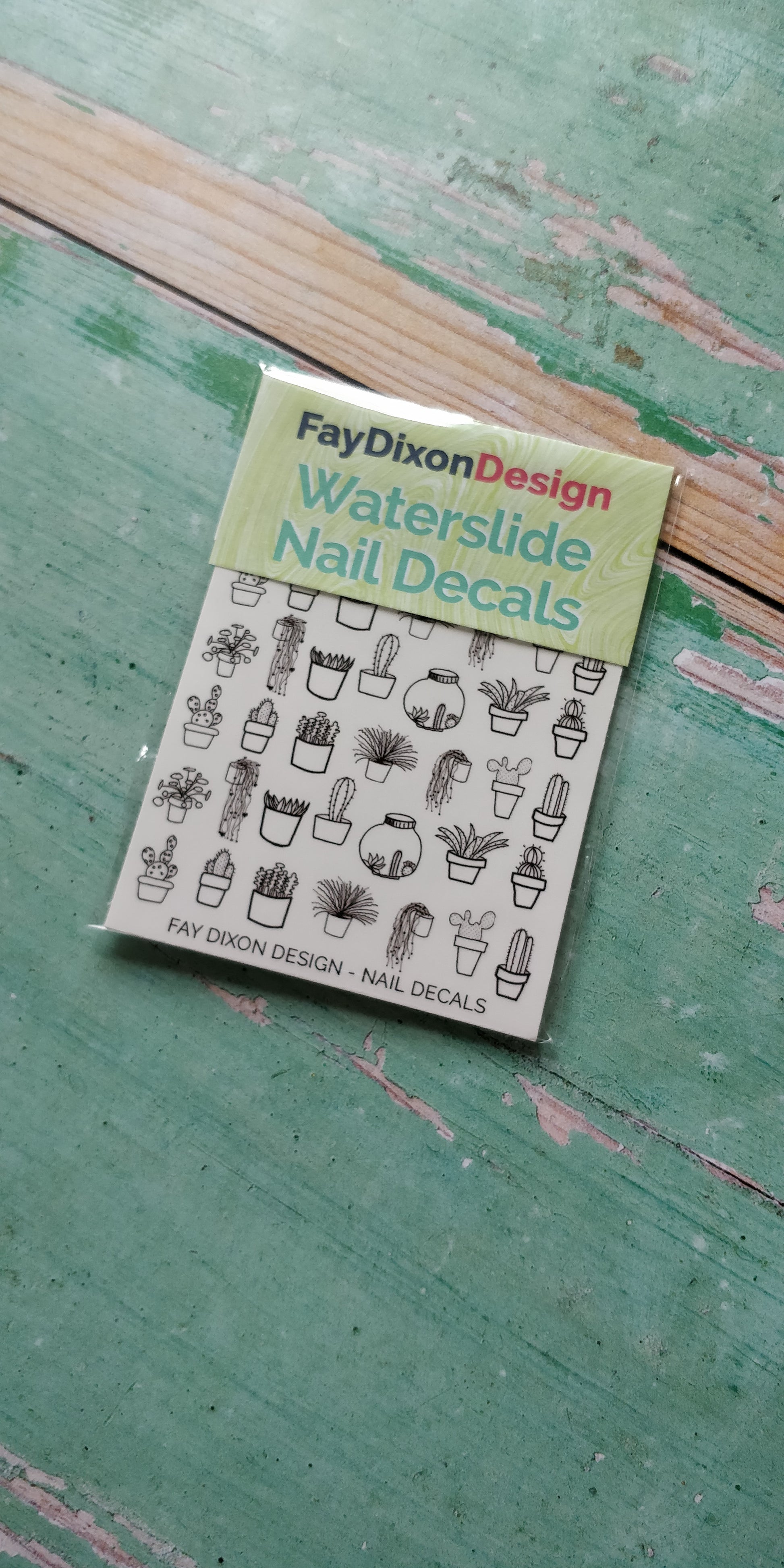 Cacti and Succulents Waterslide Nail Decals - fay-dixon-design