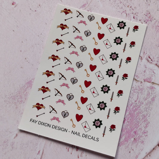 Love and Weapons Waterslide Nail Decals - Fay Dixon Design