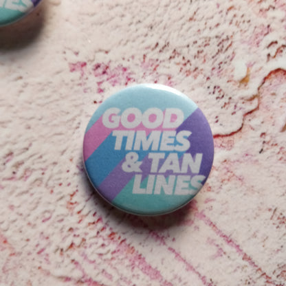Good Times and Tan Lines Illustration Badge/Mirror - Fay Dixon Design