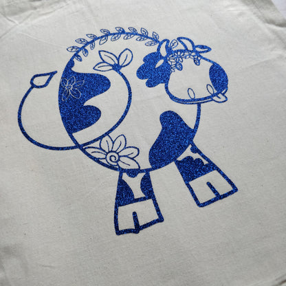 Floral Cow Line Drawing Tote Bag - Fay Dixon Design