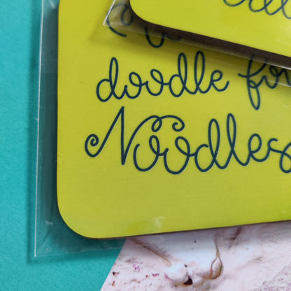 Will Doodle for Noodles Square Coaster - Fay Dixon Design