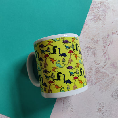 Full Colour Dinosaur Pattern Mug - Fay Dixon Design