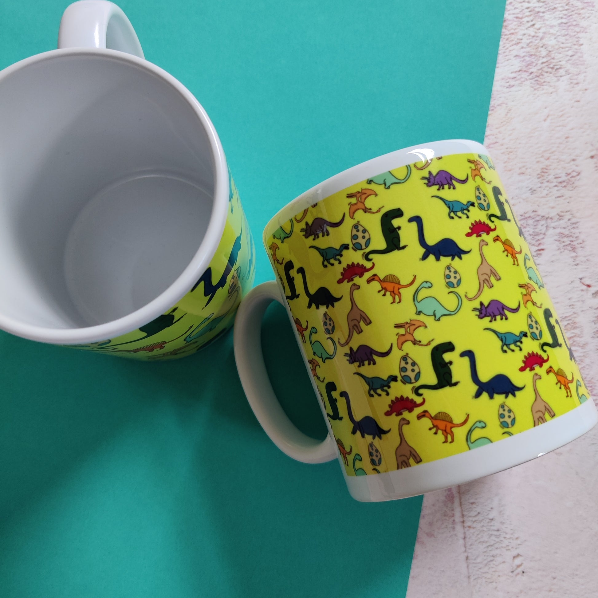 Full Colour Dinosaur Pattern Mug - Fay Dixon Design