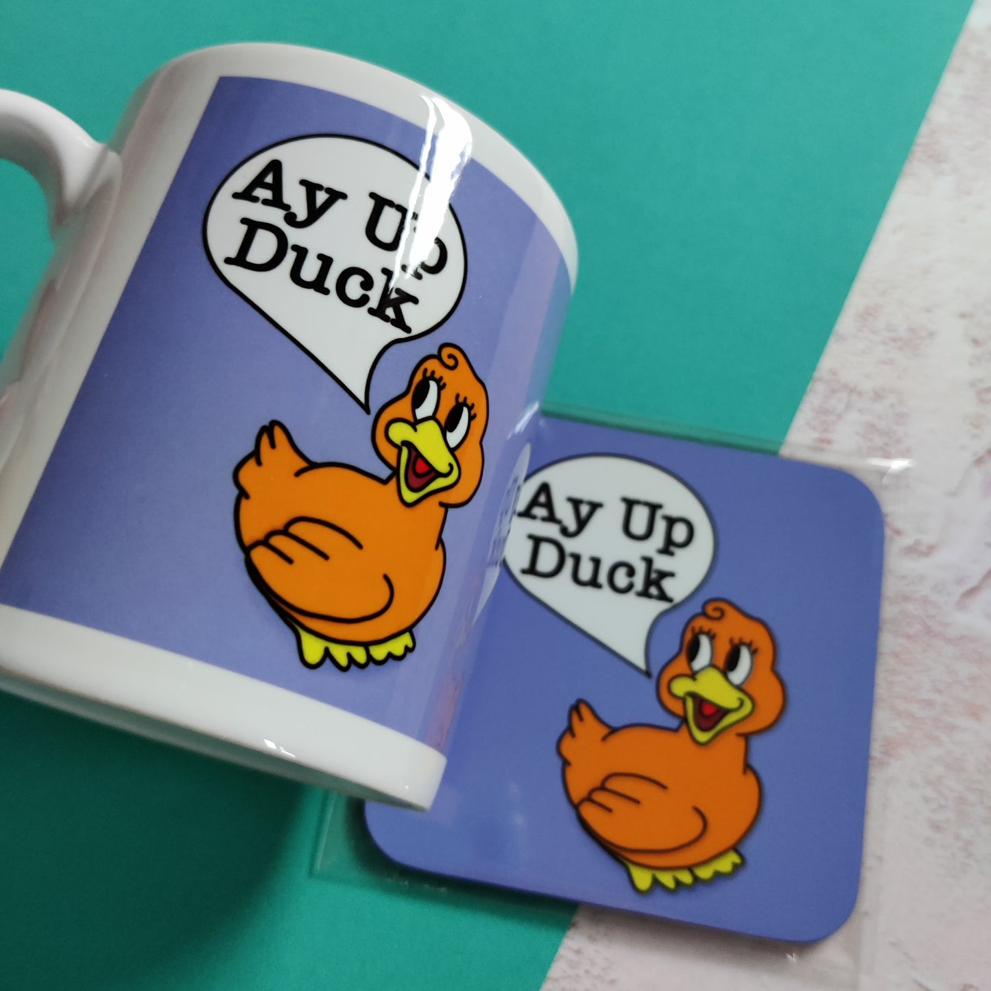 Ay Up Duck Square Coaster - Fay Dixon Design