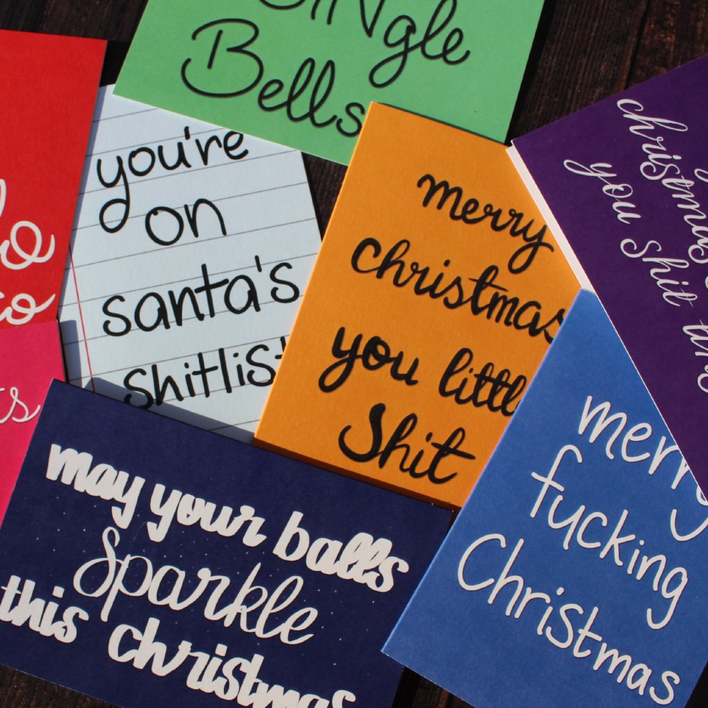 'You're on Santa's Shitlist' Christmas Card - fay-dixon-design