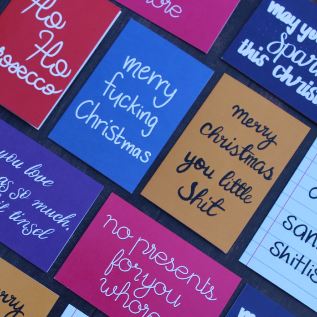 'You're on Santa's Shitlist' Christmas Card - fay-dixon-design